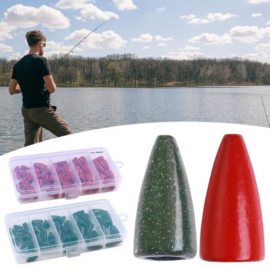 50Pcs Fishing Weight Sinkers Kit Rustproof Corrosion Resistant Saltwater Freshwater Metal Lead Fishing Weights Set