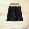 Spring 2026 Sweet Embroidered A-Line High Waist Gray Skirt for Women – Versatile, Slimming, Temperament Style