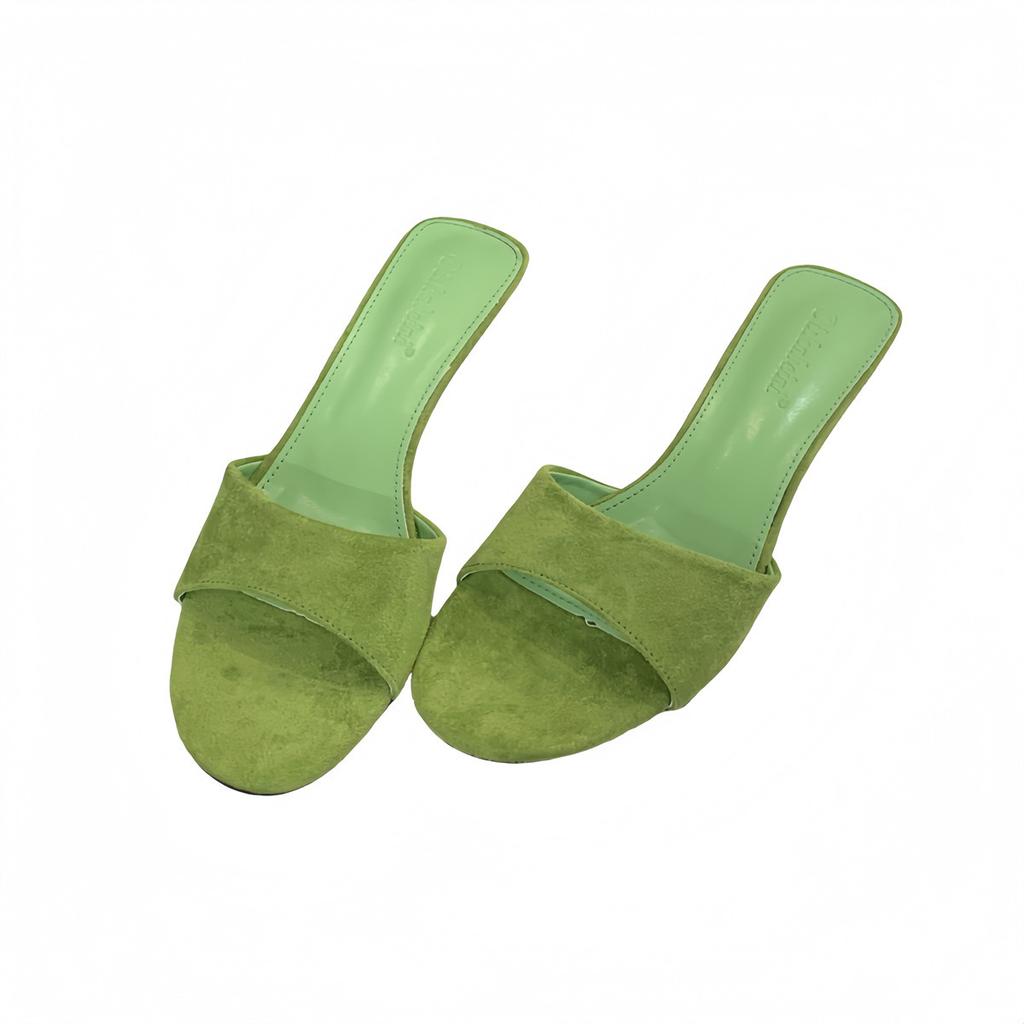 2025 Summer New Fashionable Versatile Niche Design Sense Retro Wedge Heel Sandals Square Head Open Toe High Heel Cool Slippers