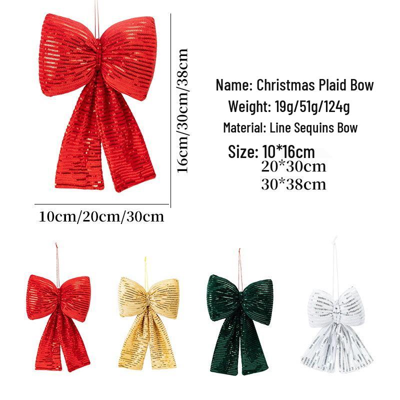 Festival Sequin Bow Christmas Tree Ornament Props