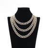 Full Diamond Men'S Big Gold Chain Hip Hop Miami Cuban Chain Necklace Hiphop Rap Accessories