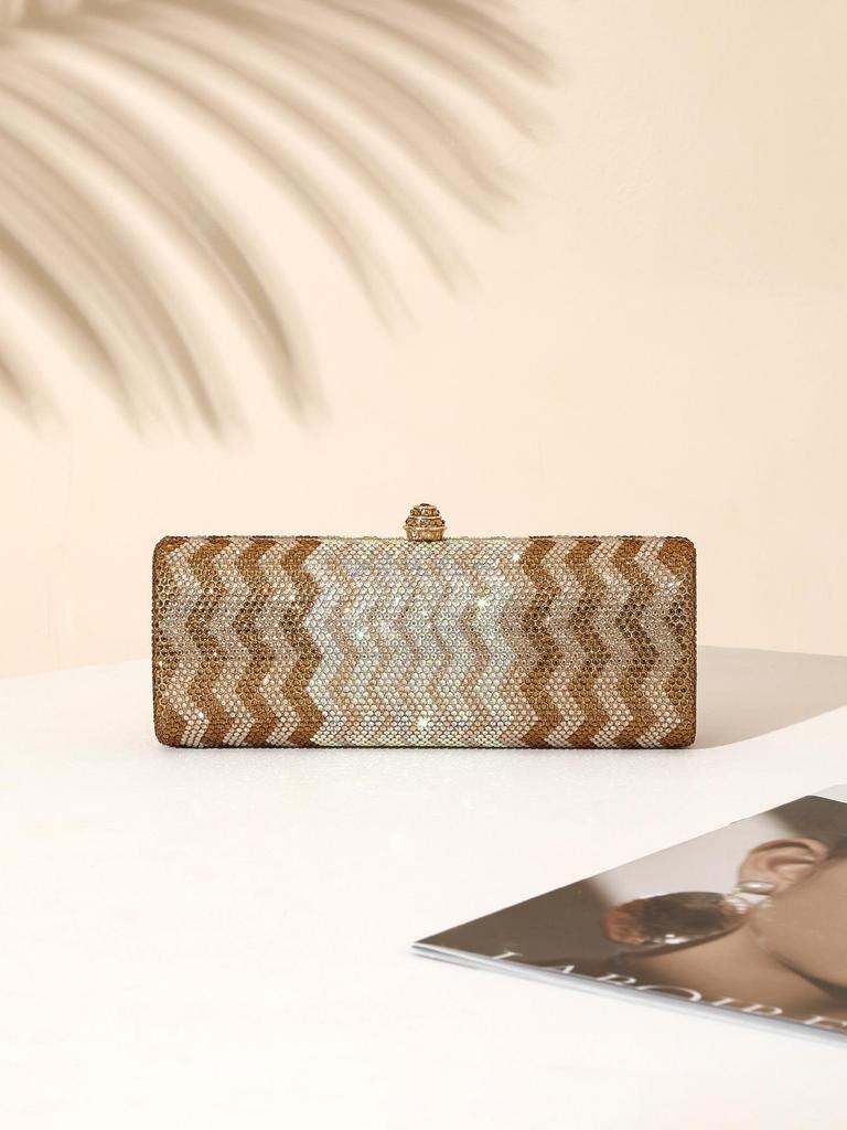 Elegant Evening Rhinestone Clutch: Crystal Diamond Party and Wedding Bag for Ladies - European and American Style