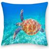 Square Cushion Cover Pillow Office Sofa  Turtle Coral Shell Double-sided Animal Ocean World