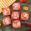 6pcs Traditional God of Wealth Red Envelope Cartoon Lucky Money Bags Money Packet  New Year Gifts