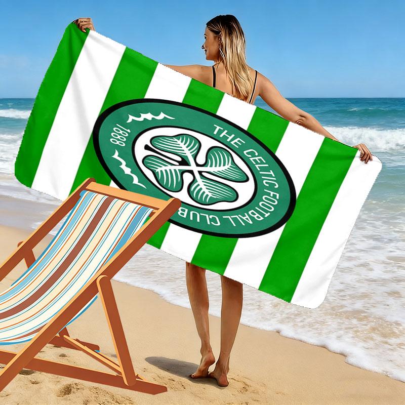 Asciugamano da Spiaggia con Stampa Celtic F.C., Asciugamano Grande Morbido ad Asciugatura Rapida per Spiaggia Campeggio Nuoto