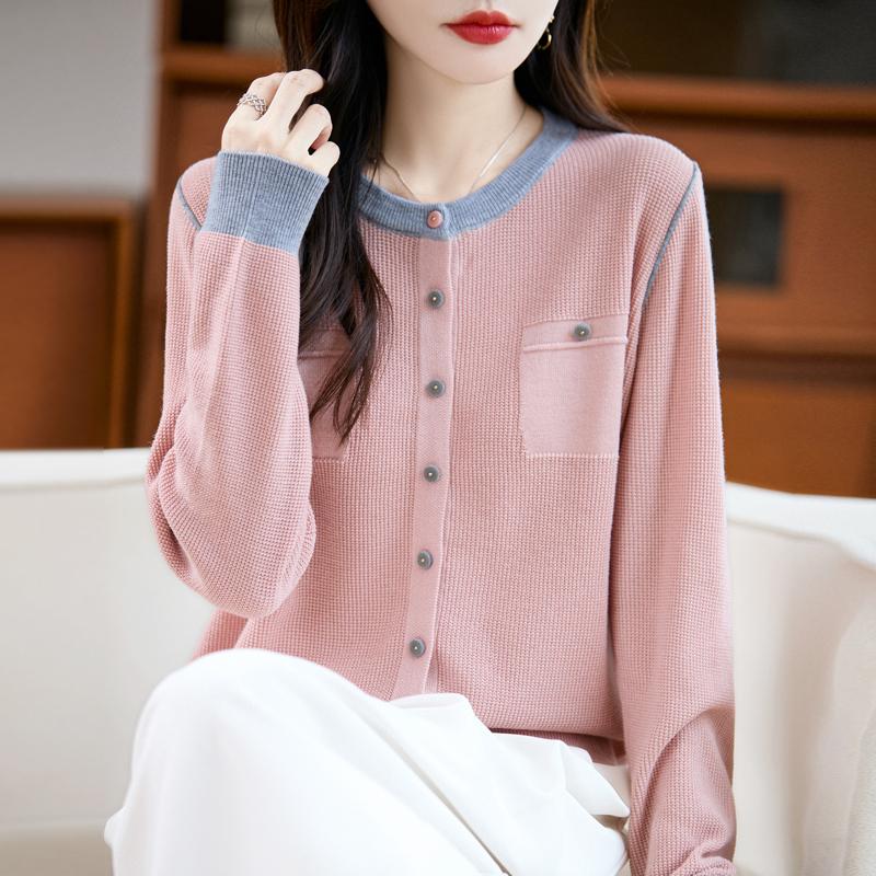 

Женский кардиган Qinghe Cashmere из 30% кашемира - Мягкий и теплый свитер из шерстяной смеси M розовый