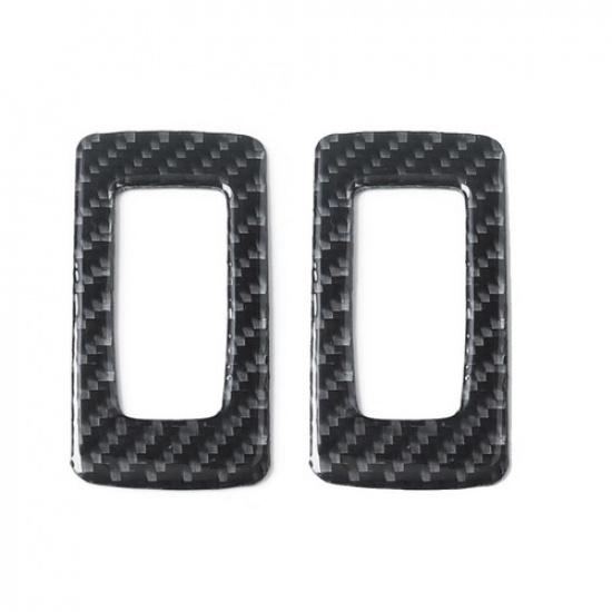 2Pcs Carbon Fiber Interior Rear Window Control Cover Trim For Chrysler 300 300C