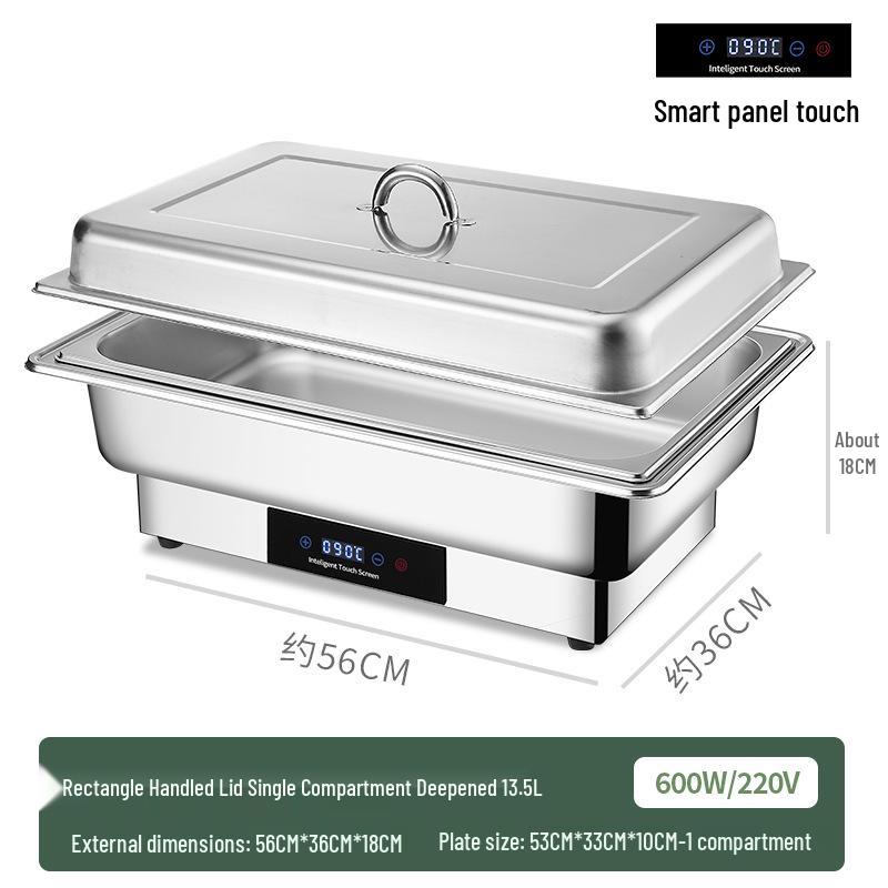 Stainless Steel Self-Serve Buffet Warmer with Transparent Flip-Top for Restaurants & Hotels