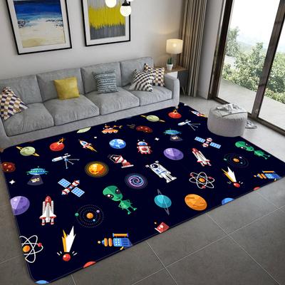 Cartoon Space Universe Planet Koberec pro děti Měkký flanel Dětská hrací podložka Kluci Dívka Koberec do pokoje Ložnice Koberec na podlahu Koberec na podlahu