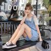 WTEMPO Salopette Estiva in Denim Donna Jeans Salopette Lunga Pantaloni Tasche con Cerniera Senza Maniche Salopette Jeans Regolabili