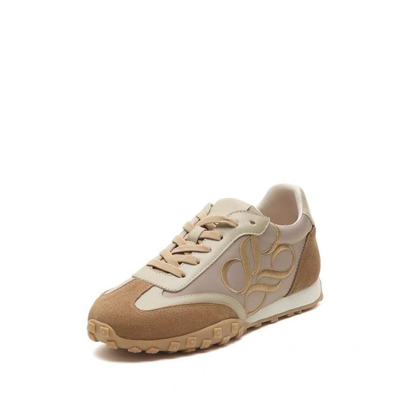 

New women s shoes cowhide round head flat bottom sports casual retro women s single shoes ZZM 40 абрикосовый