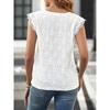 Women Summer Sleeveless Lace V-Neck Casual Lace T-Shirt