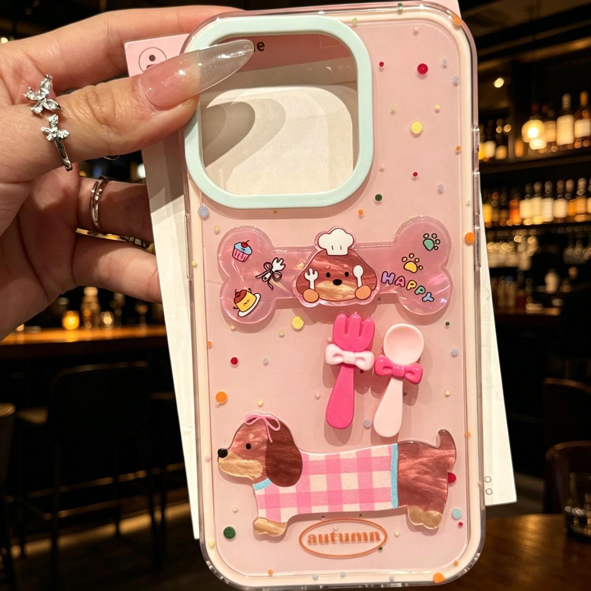 

Fun Polka Dot Dog iPhone 16 Pro Max Case - Cute Apple 13/15 Design 15
