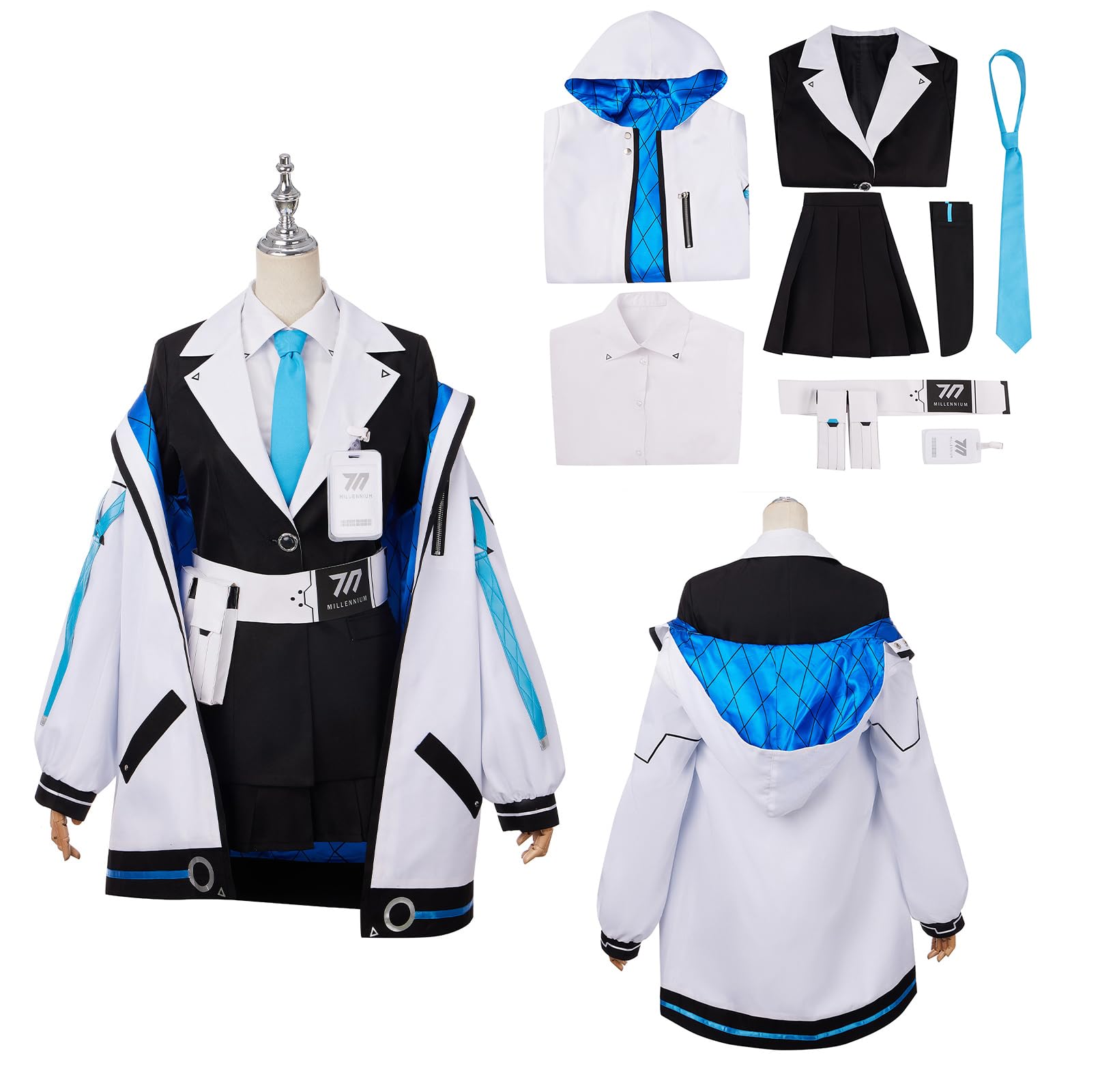 

Yuka Hayase Uniform Yuka Combat High School Girl School Cosplay Costume [AwwwCos] 8-Piece Set, Uniform, Uniform, Spring, Autumn, Summer, Festival, синий