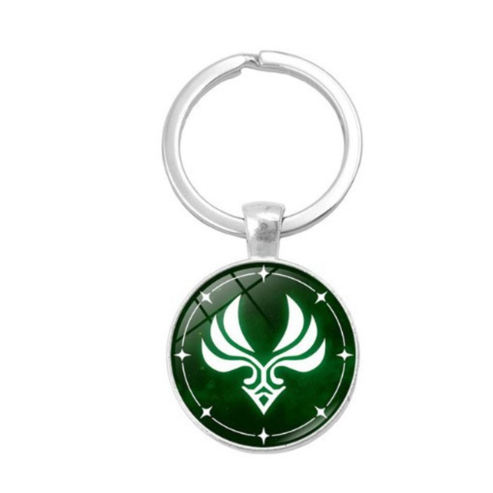 

Round Metal Alloy Keychain Pendant with Geometric Print Design Durable Key Ring for Bags Backpacks and Keys Accessories One Size