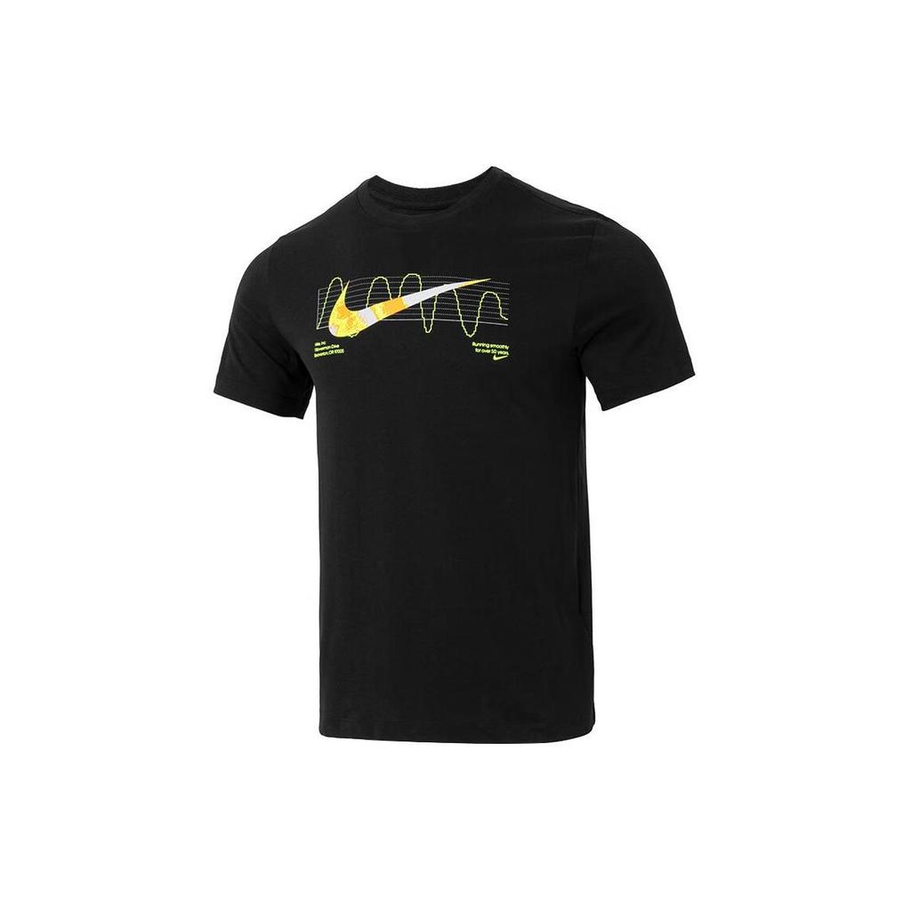 Nike SS24 Logo Print Casual Sports Running Fitness Training Comfortable Breathable Crew Neck Short Sleeve T-Shirt Men Tops Black FV8391010