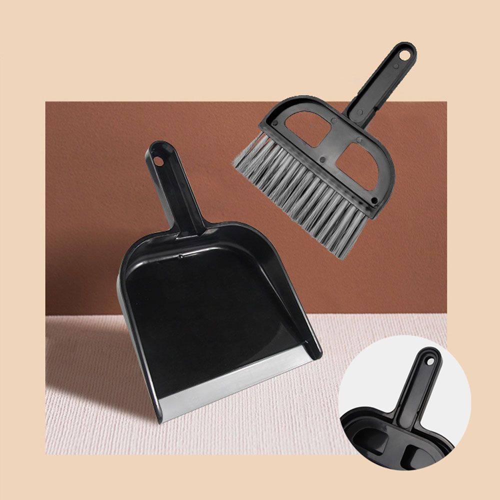 

Cute Mini Press-up Broom Dustpan Set Manual sweeper Household tools Cleaning brush