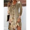 QICED Fashion Autumn Winter Long Sleeve V-Neck Casual Dresses
