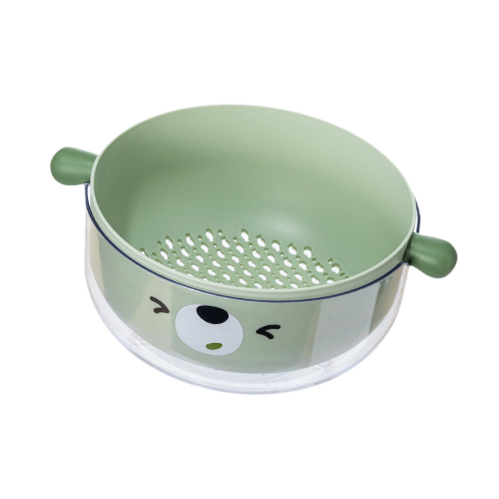 

Корзина для мытья овощей Корзина для фруктов Кухонные гаджеты Двухслойная сливная корзина зелёный