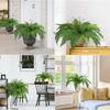 18 Leaves Artificial Boston Fern Soft Plastic DIY Landscaping Fake Plants UV-resistant Material Artificial Greenery