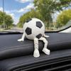 3D Printed Soccer Ball Buddy Figurine with Articulated Legs, Decorative Sports Collectible, Desktop Shelf Decor, White and Black Football Unique Gift