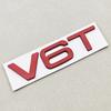 3D Metal Logo V6T V8T Letters Sticker Car Fender Side Badge Emblem For Hot A6 A7 A8 S4 S5 S6 SQ5 S RS Auto Styling Accessories