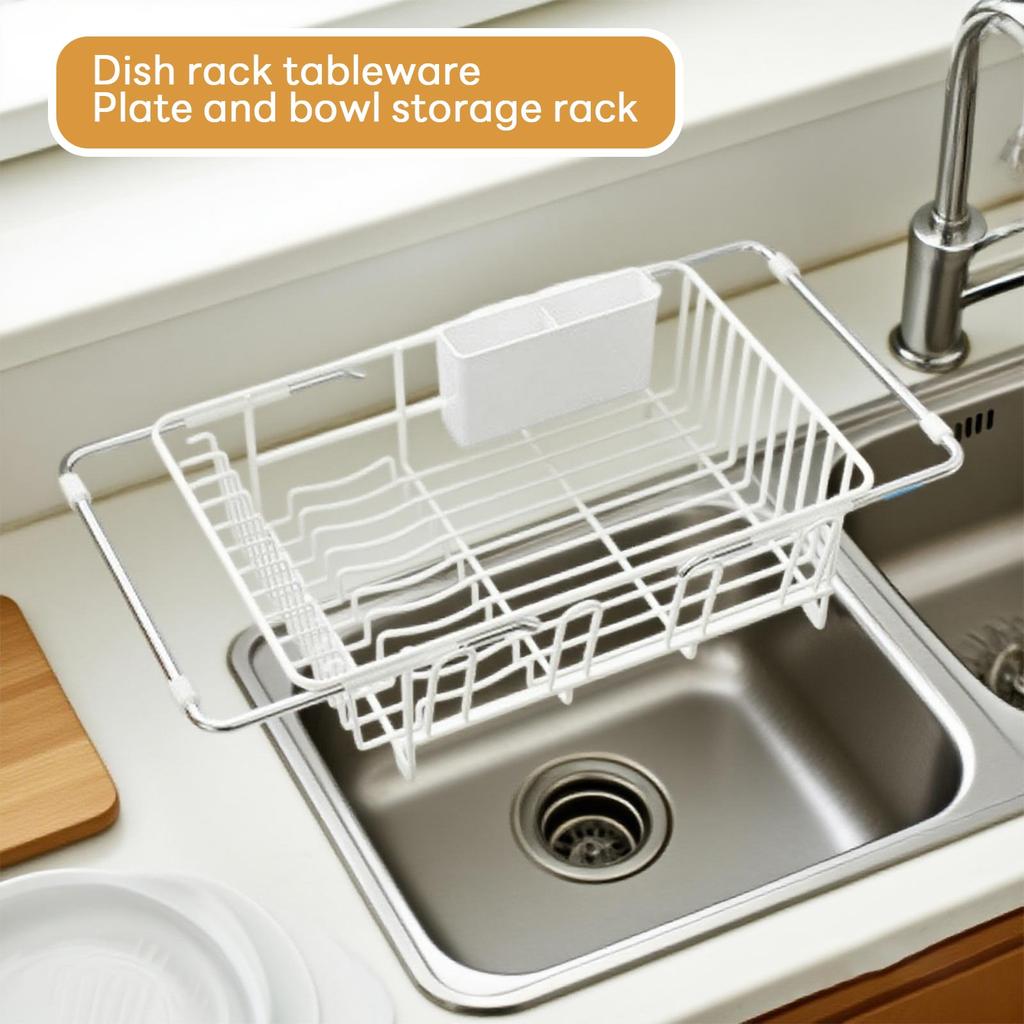 Dish Drying Rack In Sink, Expandable Stainless Steel Dish Drainer For Kitchen Sink