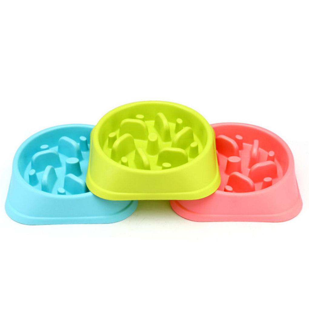 Pet Slow Feeder Anti Choke Anti-slip Slow Eating Feeding Plastic Bowl Dish Pet Supplies