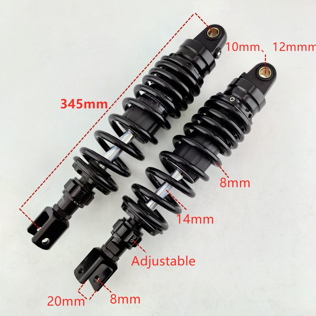 2pcs Universal 305mm-350mm motorcycle Rear Adjust damping shock absorber For Honda Yamaha Kawasaki Suzuki Rear suspension