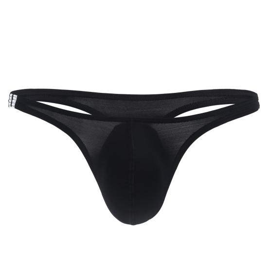 Men Briefs T Shape Thin High Elasticity Solid Color U Convex Pouch Male
