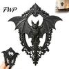 Industrial Style Wall Accent 3D Printed Gothic Bat Hanging Decor, Vintage Frame Art, Decor Dark Sculpture for Halloween Home Living Room Bedroom