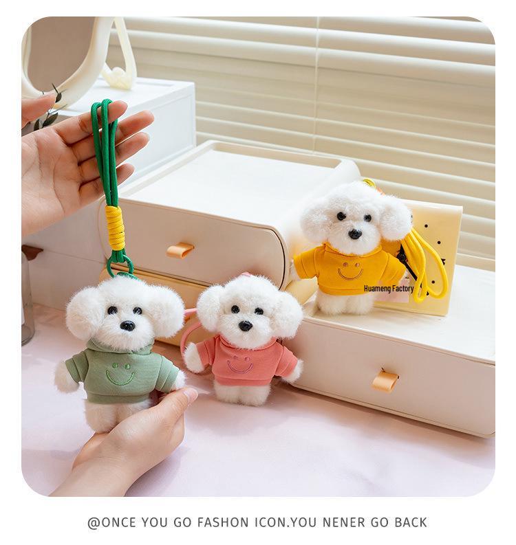 Adorable Plush Puppy Hoodie Keychain - Charming Bag Accessory & Gift for Friends