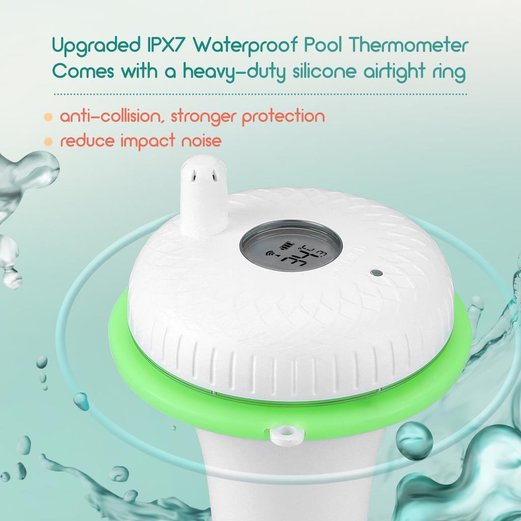 INKBIRD Pool Thermometer with WiFi Gateway Indoor Outdoor Pool Thermometer Set Digital Temperature Monitor for Swimming Pools