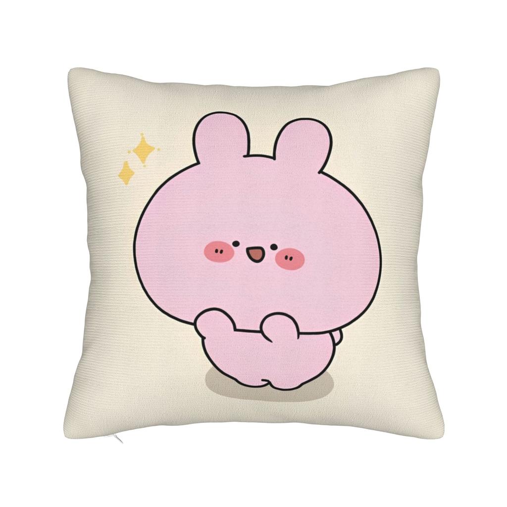 Asamimichaan Asleep Cartoon Square Pillow Cases Kawaii Asamimi Cushion Cover Decor Throw Pillow Case Cover for Sofa cm