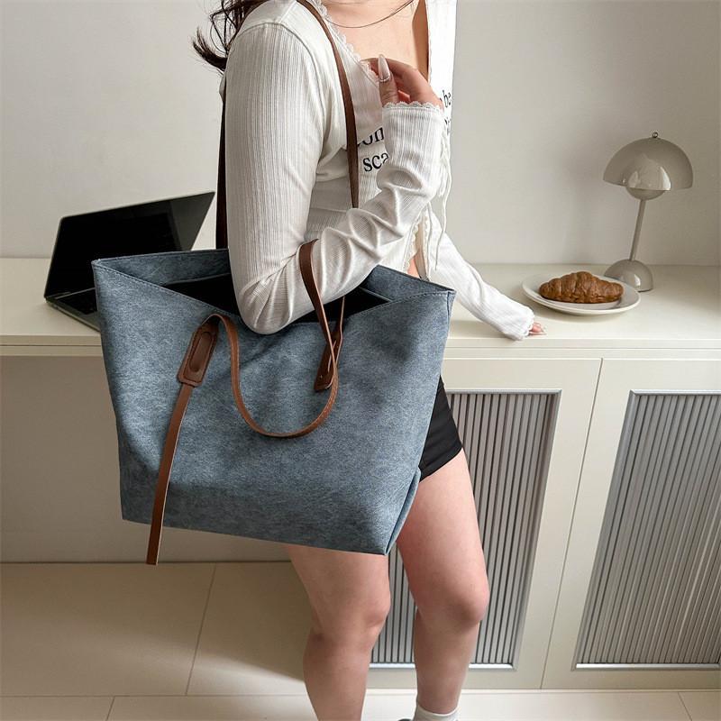 2024 Spring New Trendy Retro Handbag Street Fashion Canvas Tote Bag