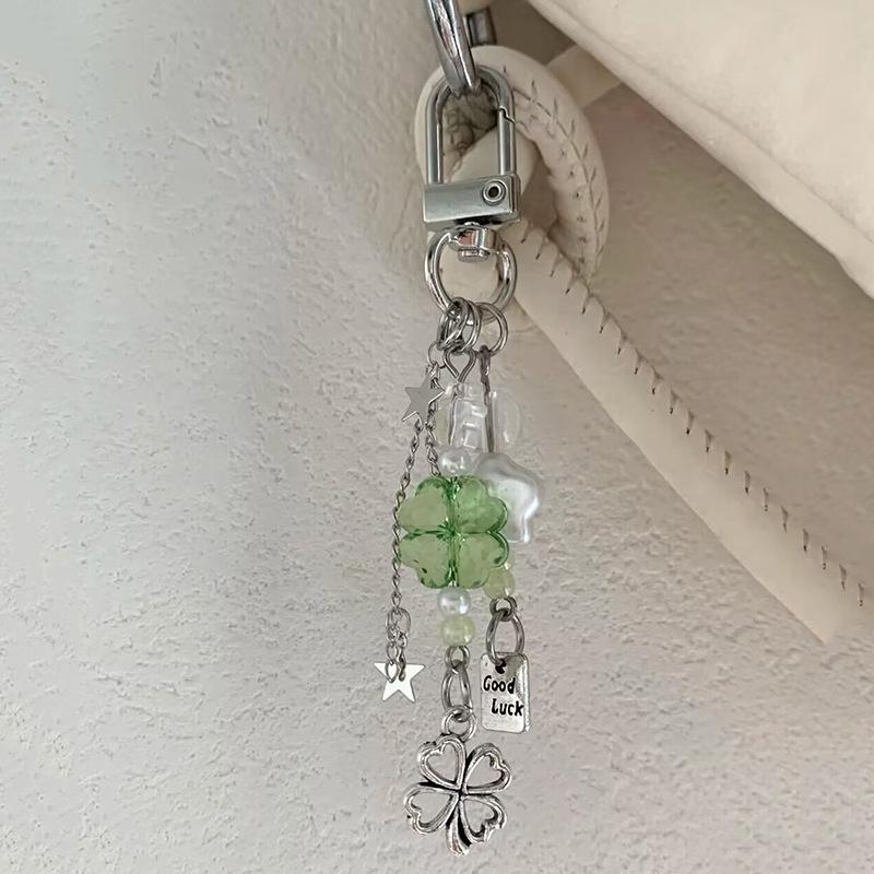 Transparent Keychain Cute Wind Chime Pendant Keyring Mobile Phone Lanyard Kawaii Bag Decorative Accessories Home Decorations