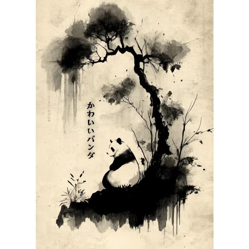 Japanisches Samurai Leinwandgemälde Wandkunst Charakter Poster und Drucke Heimdekorationsbild für Wohnzimmer Schlafzimmer Ästhetisch