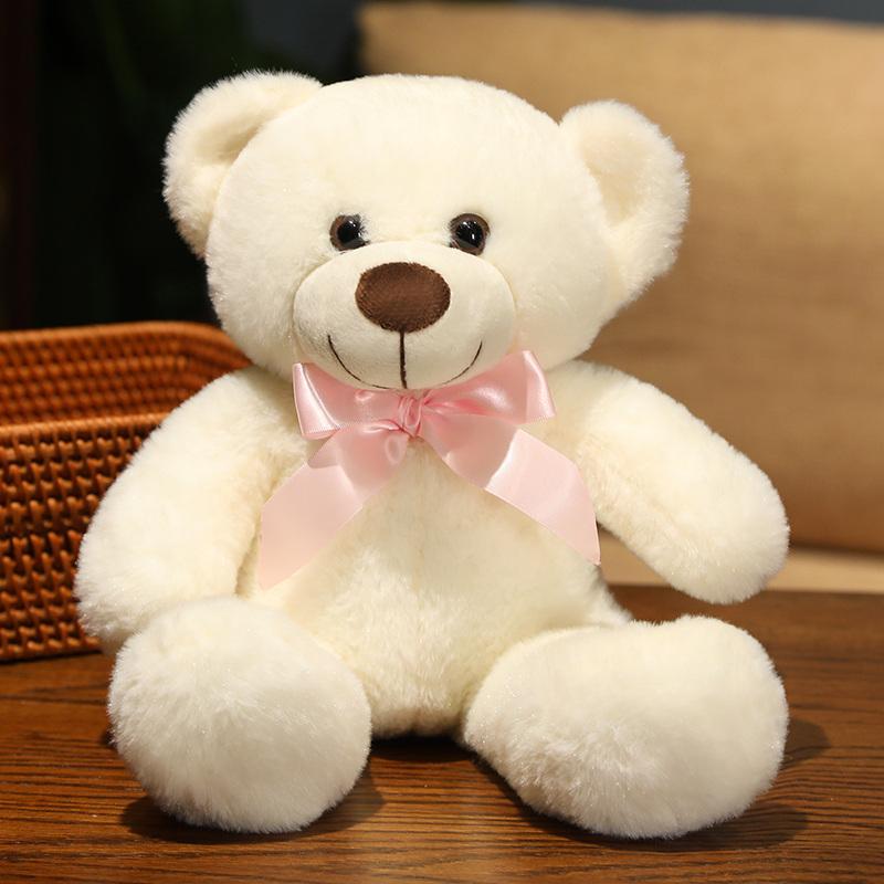 35CM Cute Colorful Bow Tie Bear Doll Plush Toy Hug Bear Doll Children Birthday Gift Pillow Bear Home Living Room Bedroom