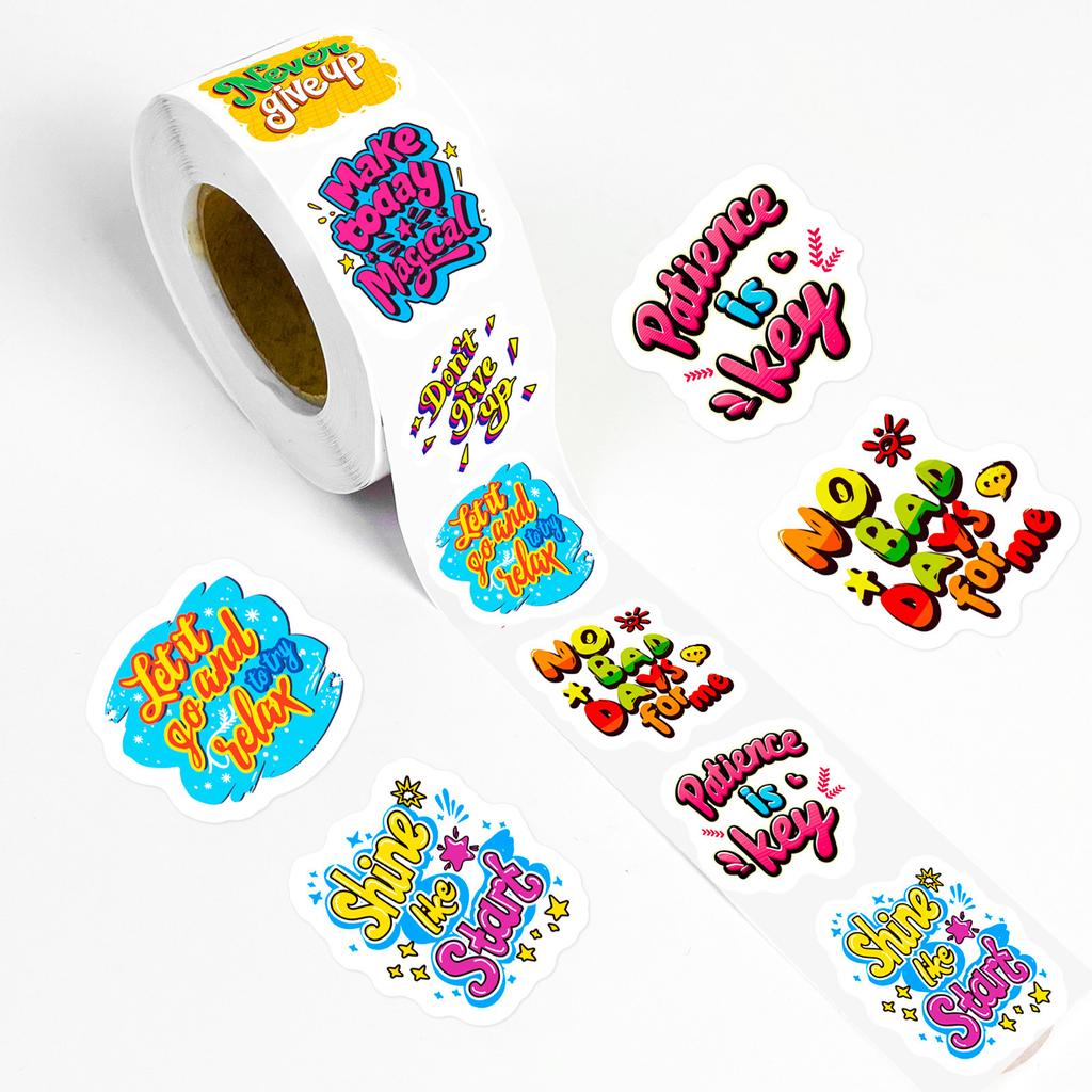 500 Pictures/roll Color Inspirational English Series Roll Post Gift DIY Hand Account Mobile Phone Genuine Children's Cartoon Post
