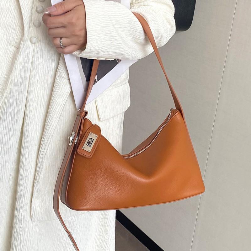 Hot Genuine Leather Women's Bag High-end French Style Armpit Trendy Pillow Top Layer Natural Drop Shoulder Women