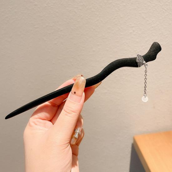 Chinese Ancient Style Hair Stick Metal Pendant Tassel Handmade Hair Chopstick Women Fringe Design Updo Hairstyle Accessory