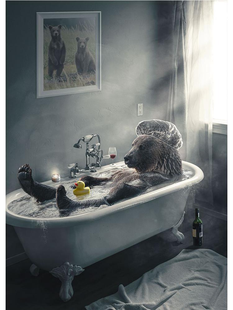 Fantasy Animals Lion Wolf Eagle Bear Tiger Urban Jungle Poster Canvas Painting Vintage Nordic Wall Art Living Room Home Decor