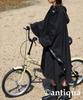 Antiqua Adjustable Sleeve Pocketable Poncho Free Size 05 Black Women's WTC-0002