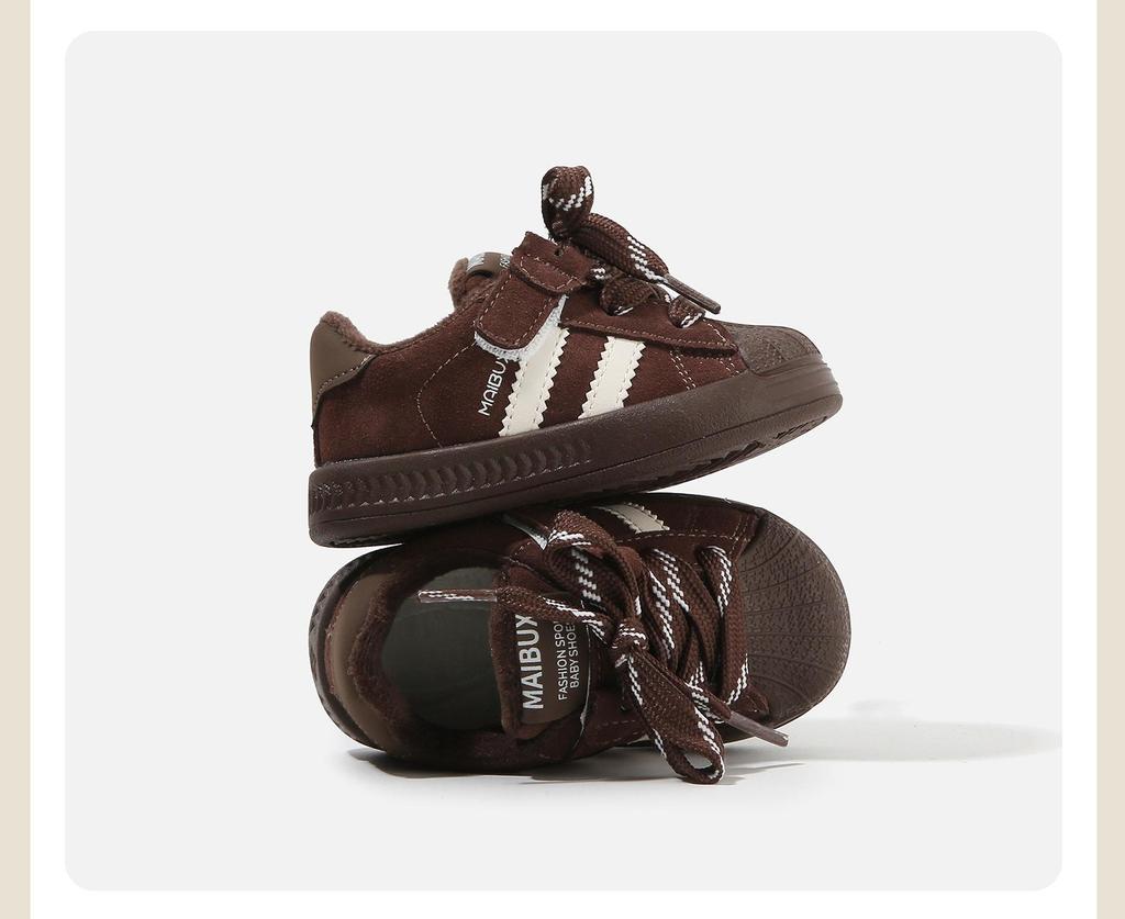 2025 Winter Baumwoll Lauflernschuhe für Babys und Kleinkinder mit Muschelkappe für Jungen und Mädchen