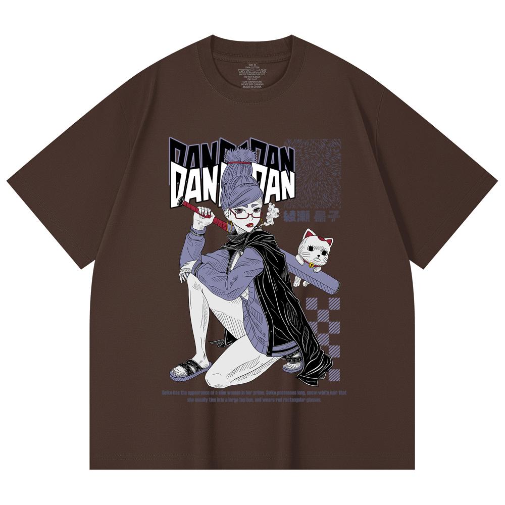 230 g/m² 100% Baumwolle Dandadan V3 Seiko Print Unisex Schweres Baumwoll-T-Shirt