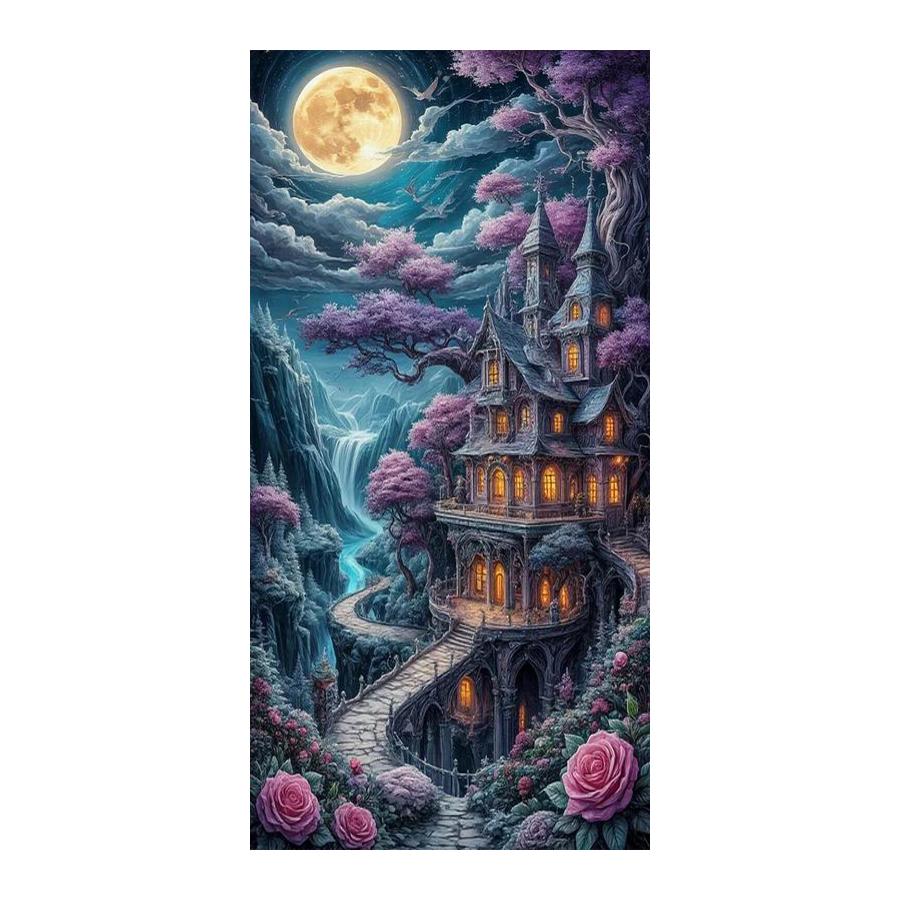 Snow Mountain Moon Castle Large Size Diamond Painting New Collection Scenery Diy Full Drill Rhinestone Embroidery Mosaic Cross Stitch Kits