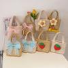 Woven Beach Strawberry Bag Bow Shaped Crossbody Bag Suitable For  Outdoor Travel