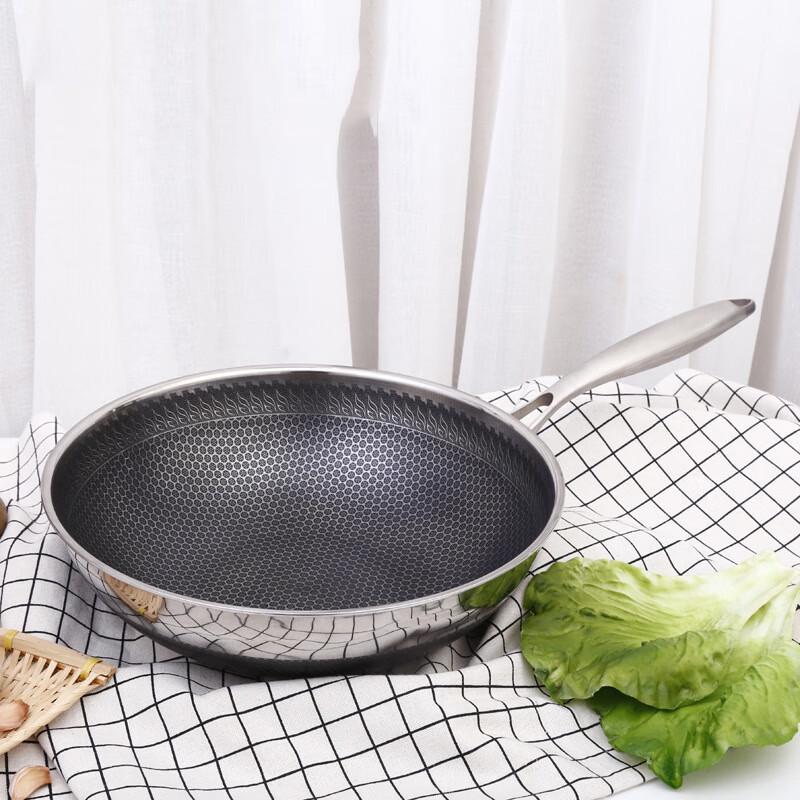 Wutuo 304 Stainless Steel Honeycomb Non-stick Wok