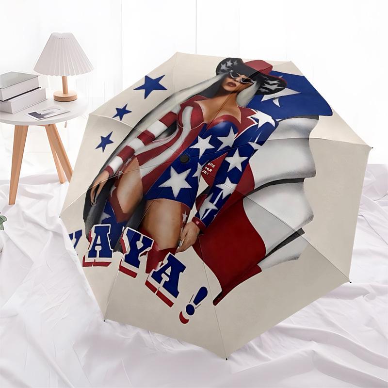 1pc Beyonce Automatic Folding Umbrella, Portable Collapsible Design, Casual Outdoor Accessory L1202043