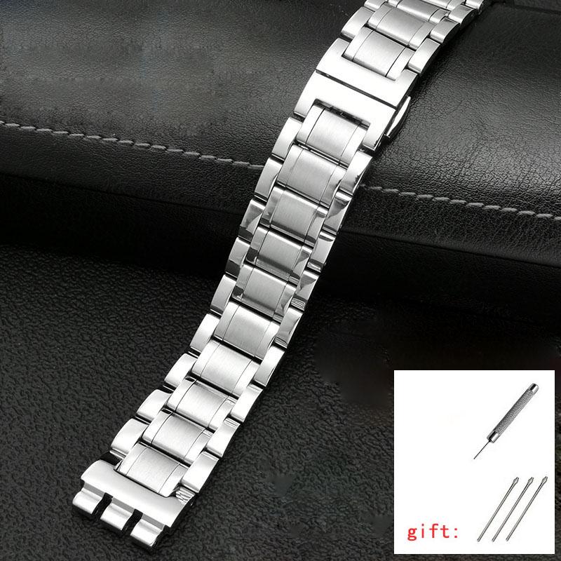Para pulseira de metal de núcleo sólido Swatch corrente de relógio côncava convexa YCS Yas YGS relógio de aço masculino e feminino pulseira de cerâmica